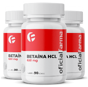 3 Betaína HCL 650mg 90 Doses