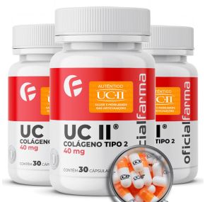 3 Uc II® 40Mg 30 Cápsulas (Colágeno Tipo 2) Com Selo de Autenticidade