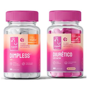 Dimpless® 40Mg 30 Cápsulas Com Selo de Autenticidade NUPELLI + Diurético Com Cactin 30 Doses NUPELLI