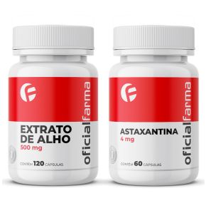 Extrato De Alho 500mg 120 Cápsulas + Astaxantina 4Mg 60 Cápsulas
