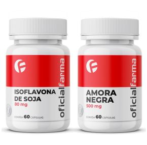 Isoflavona De Soja 80mg 60 Cápsulas + Amora Negra 500Mg 60 Cápsulas